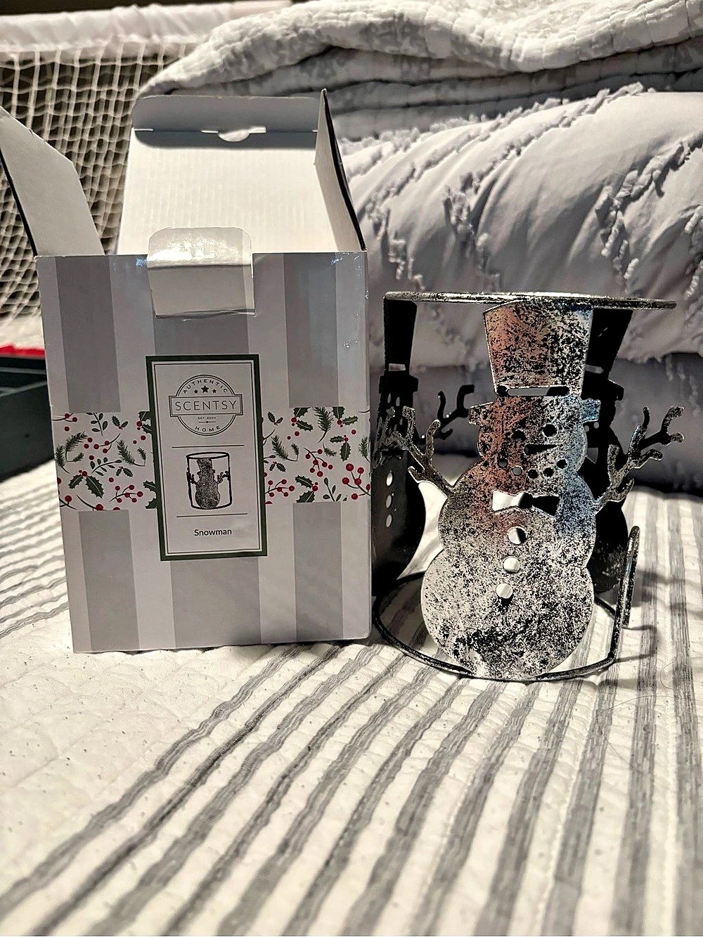 Scentsy Snowman Warmer Wrap White & Silver
